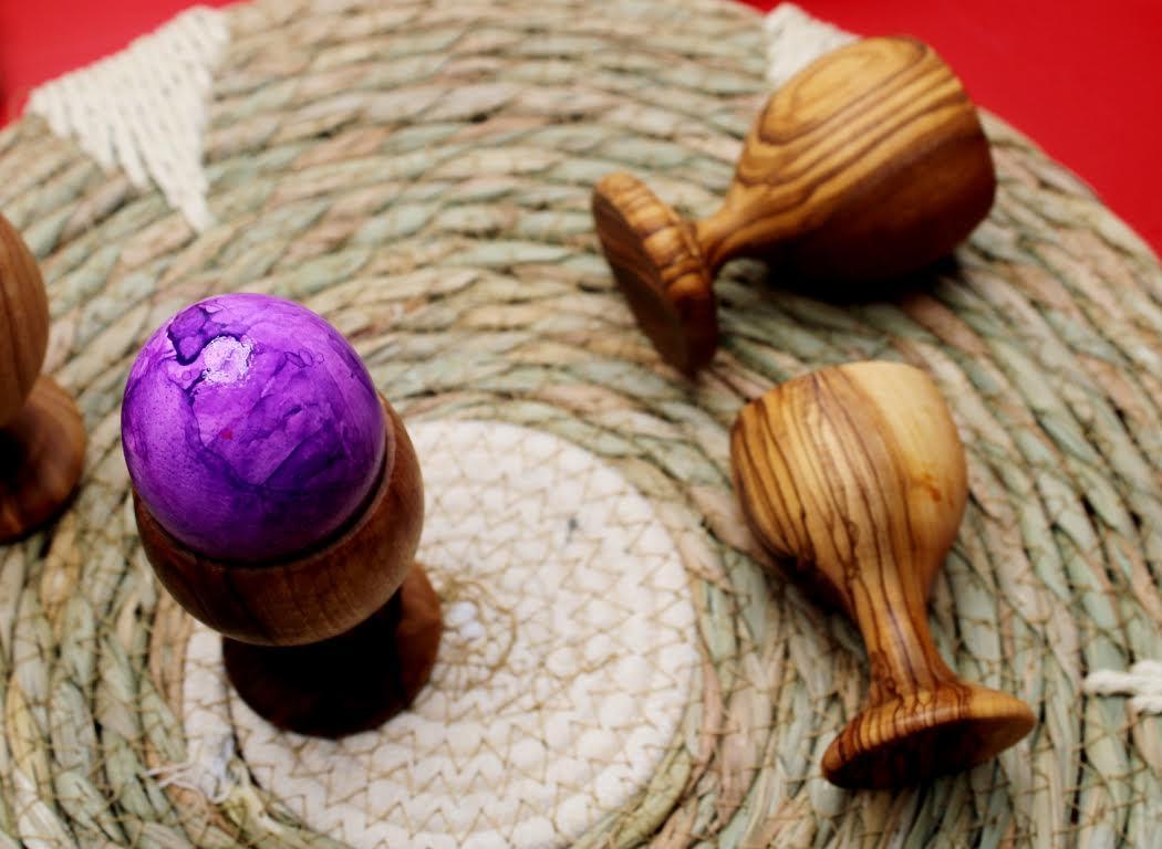 Set of 6 Olive Wood Egg Cup , Breakfast Kitchenware - DAGDEGshop