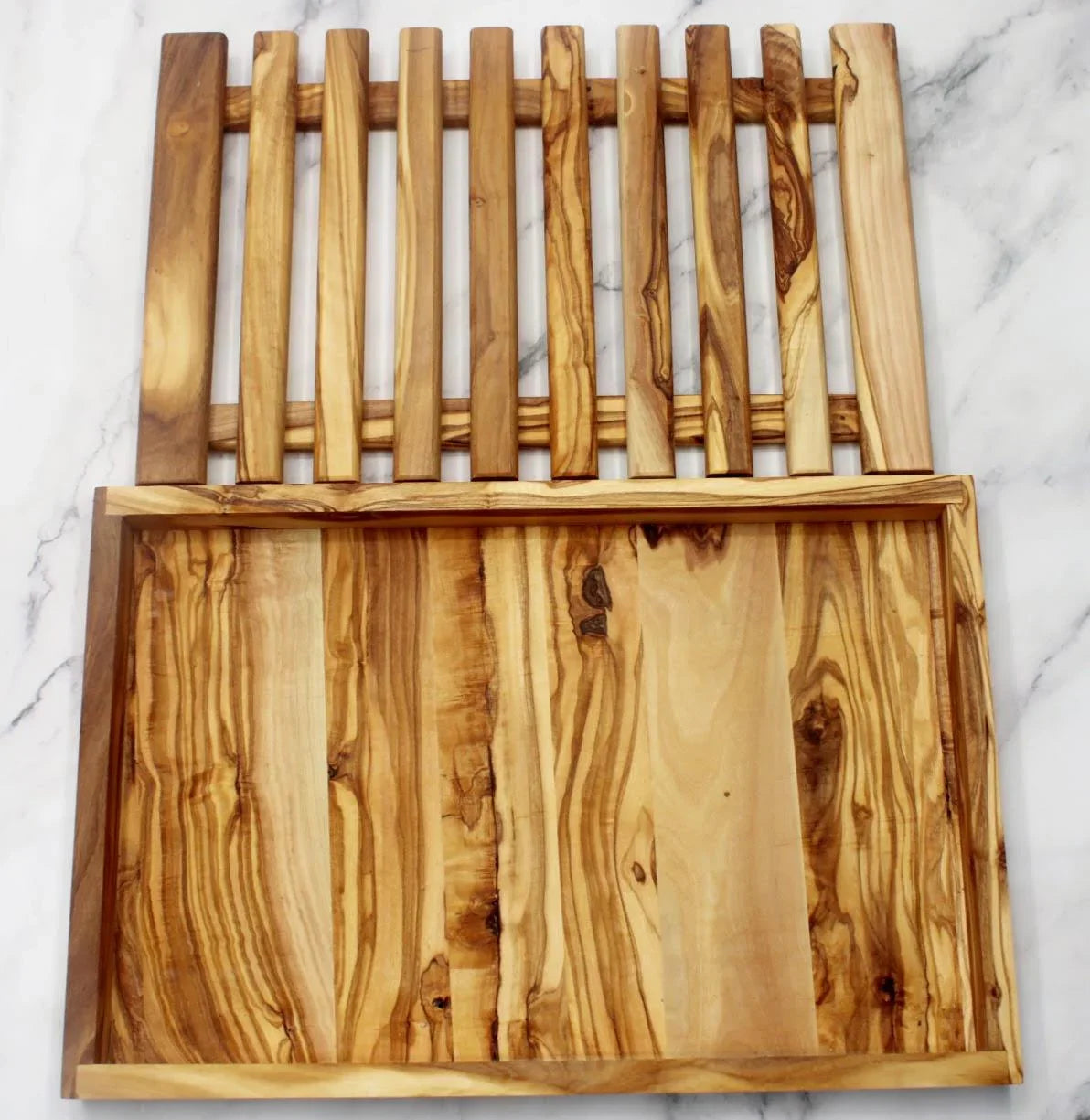 Olive Wood Bread Board with Crumb Tray , Natural and Sustainable - DAGDEGshop