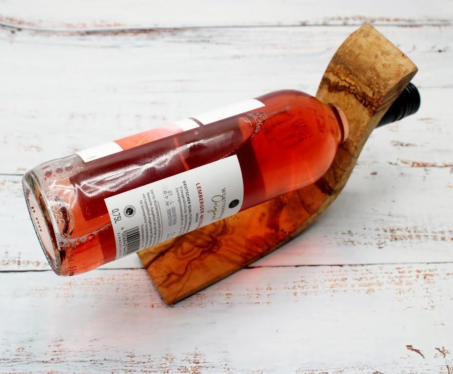 Olive Wood Wine Bottle Holder , Wine enthusiast gift - DAGDEGshop