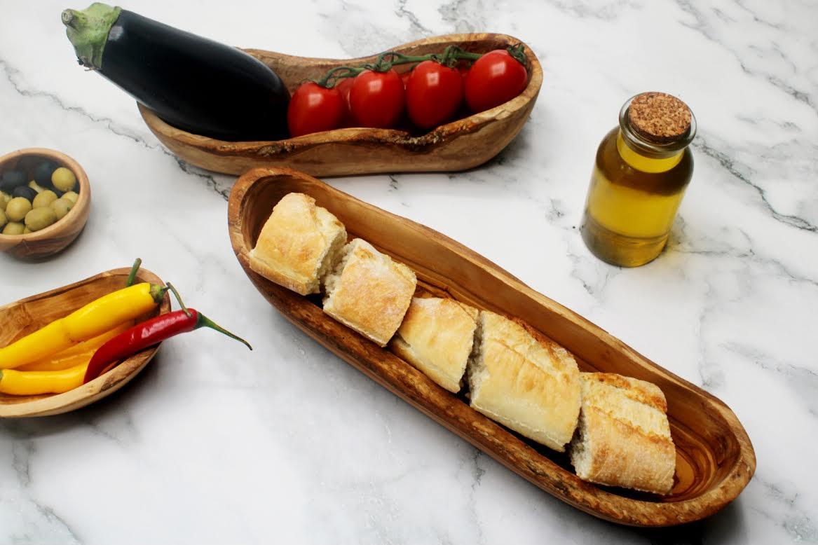 olive wood bread bowl