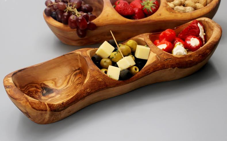 3 Compartment Olive Wood Bowl - DAGDEGshop