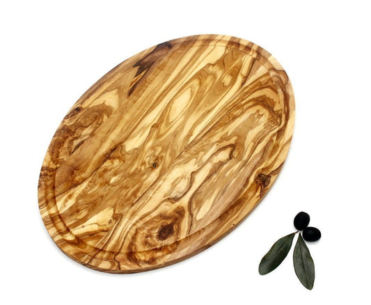 Olive Wood Oval Cutting Board , 35 x 25 cm , Kitchen Tool - DAGDEGshop