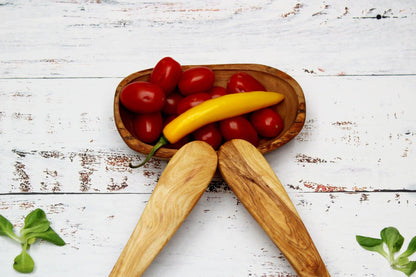 Set of 3 Olive Wood Cooking Spoons, Spatula, Risotto Spoon, Vegetable Spoon - DAGDEGshop