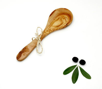 Set of 2 Olive Wood Rice Spoons | Handmade 27cm Risotto and Vegetable Serving Utensils - DAGDEGshop